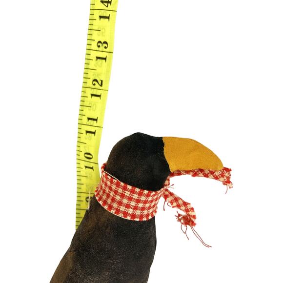 Pair of Primitive Look Crows on Old Wood Spools Folk Art Hand Made - Picture 7 of 7